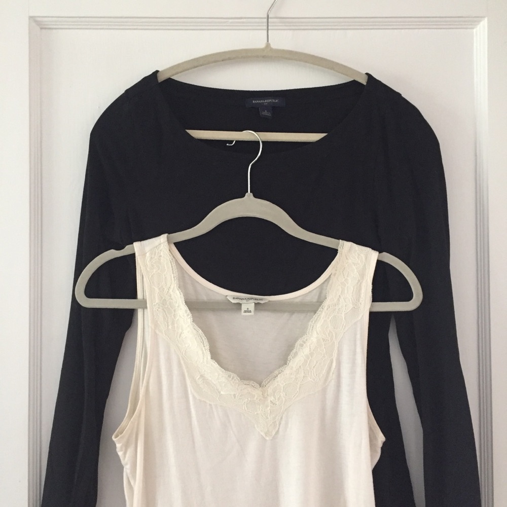 Banana Republic Black and Cream top bundle
